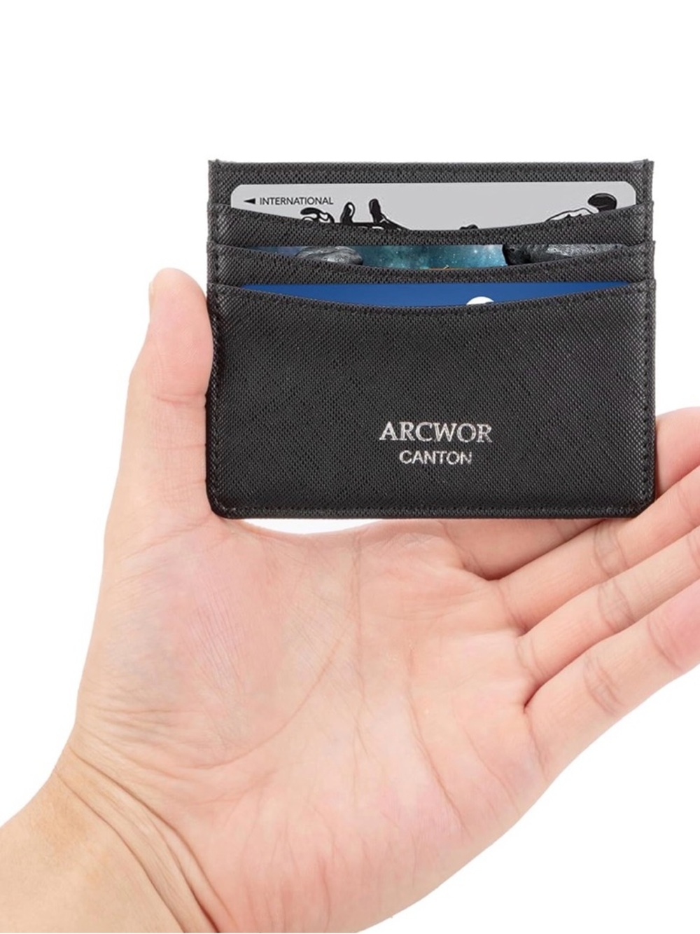 Black Unisex Card Holder - Picture 5 of 7